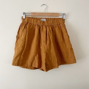 Everlane Linen Boxer Short Tawny Brown SMALL (Matching Top Available)